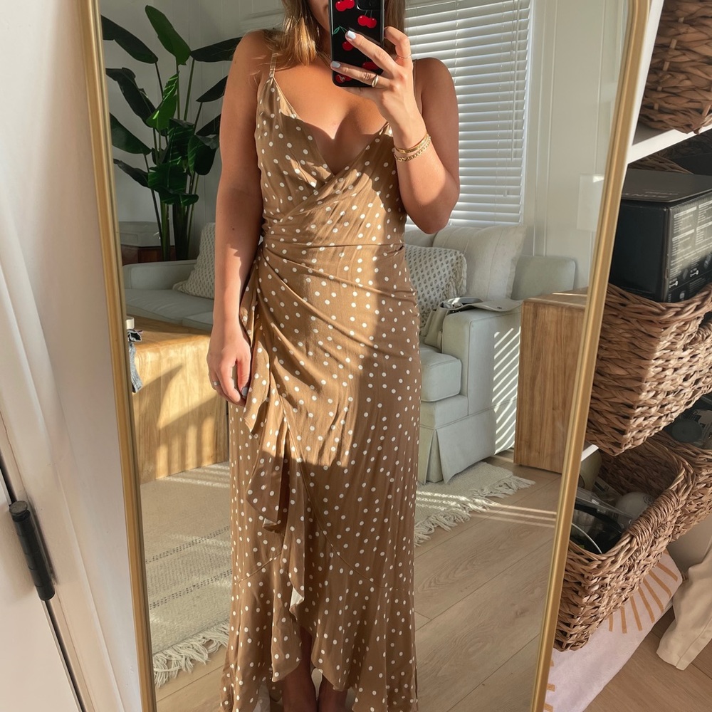 NWT L*Space Wendy Maxi Polka Dot Wrap Dress